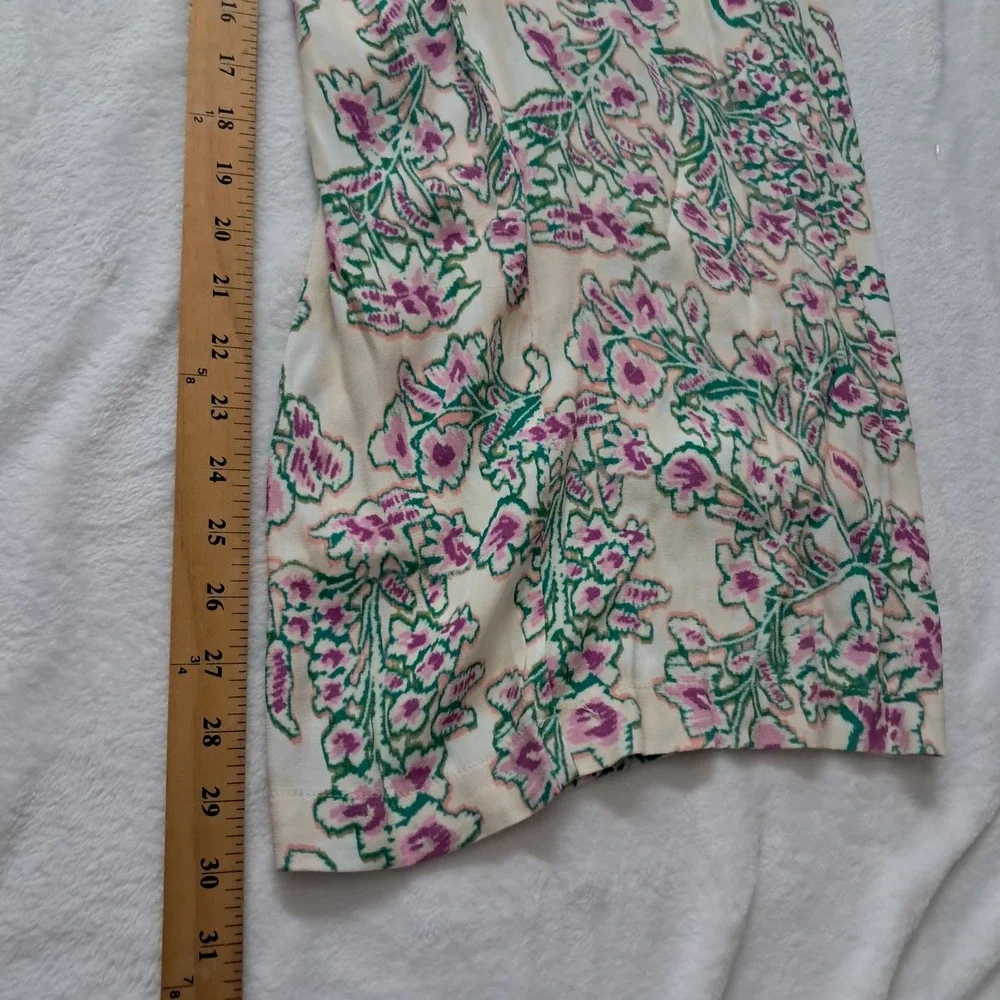 NWT LOFT Floral Smocked Crisscross Back Jumpsuit Womens 10 White Straight Spring